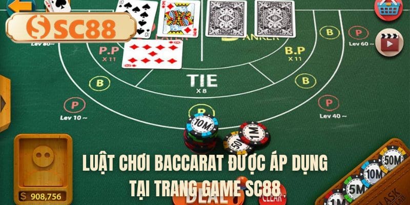 Luật chơi baccarat được áp dụng tại trang game SC88